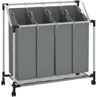 Ama Wasmand 4 Vakken - Wasmand - Wassorteerder - Grijs - 20KG