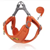 Topmast Soft pluche Hondentuigje + looplijn - Comfort - Oranje - XL
