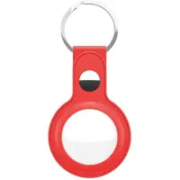 KEYBUDZ AirTag Leather Keyring Hanger Rood