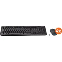 Logitech MK270 Draadloos Toetsenbord en Muis QWERTY 4-Pack