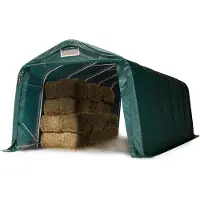 TOOLPORT Weidetenten 3,3x7,2 m, PVC 800, donkergroen, bodem beton