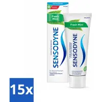 Sensodyne 15 x - Tandpasta - Fresh Mint - Frisse Adem - 75 ml - Gevoelige Tanden - Tandpasta - Fluoride - Frisse Adem - Tandglazuur