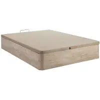 Vente-unique Set 160 x 200 cm bedbodem met opbergruimte, licht naturel + matras van schuim van 30 cm dik - SOLAK van YSMÉE