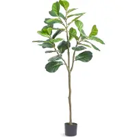 Vevor Fiddle Leaf Fig Kunstmatige 78x78x155,6cm Kunstplant PE Kunstplanten Nep Plastic Planten in Pot Kunstbloem Geurloos Waterdicht voor Decoratie van Slaapkamer Studeerkamer Woonkamer