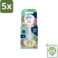 Glade 5 x - Navulling Elektrische Olie - Exotic Tropical Blossoms - Zonder Houder - Grootverpakking - Geurkaars - Elektrische Geur - Tropische Geur - Monoi Olie - Kokosmelk