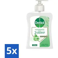 Dettol 5 x – Antibacteriële Handzeep – Aloë Vera – 250 ml - Voordeelverpakking - 5 stuks