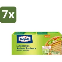 Toppits 7 x – Lunchzakjes – Hersluitbaar – 1 Liter – 50 Zakjes - Koffiezetapparaat