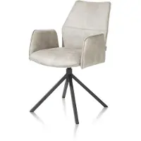 Xooon Franky eetkamerstoel stof Taurus leer vezelstof/metalen frame 2 stuks