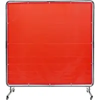 Vevor Lasgordijn 1,8 x 1,8 m Vlamvertragend vinyl lasscherm met 4 zwenkwielen en 6-niveau UV-bescherming Lasdeken Lasbescherming Rood