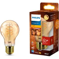 Philips Vintage LED E27 Standaard A60 Goud - 60W - Dimbaar Extra warmwit licht