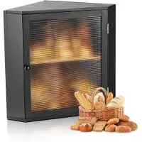 Vevor Hoekbroodtrommel Dubbellaags Broodcontainer Broodtrommel Organizer Gemaakt van Hout voor Zelfgebakken Brood
