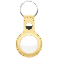 KEYBUDZ AirTag Leather Keyring Hanger Geel