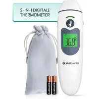 MostEssential 2-in-1 Digitale Koortsthermometer - Oorthermometer – Thermometer Voorhoofd & Lichaam - Koortsthermometer voor Volwassenen, Kinderen en Baby's - Contactloos - IR30