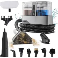 EQ Tapijtreiniger PRO – 100° Stoomreiniger - 17.000 PA Zuigkracht – 11 opzetstukken - Heet & Koud Water Vlekkenreiniger - Bank Reiniger Machine – Meubelreiniger - Zetelreiniger