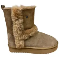 Warmbat Boots Women Kangaroo Suede Double Faced Plateau Wool Camel-Schoenmaat 40