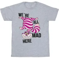 Disney Heren Alice In Wonderland Allemaal Gek Hier T-Shirt (Sportgrijs)