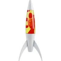 I-Total Lavalamp - Lava Lamp - Sfeerlamp - 45 x 20 cm - Glas/Aluminium - 25W - Oranje vloeistof met rode lava - Witte voet - XL2934