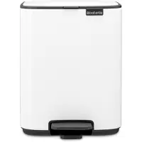 Brabantia Bo Pedaalemmer 7L, kunststof binnenemmer - White