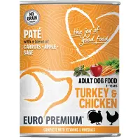 Euro Premium 6x Paté Adult Hondenvoer Nat Turkey & Chicken 400 gr