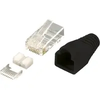 Logilink MP0022 RJ45-connector, Cat 6, afgeschermd Stekker, recht Aantal polen: 8P8C Zwart 100 stuk(s)