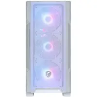 MSI MAG FORGE M100R - microATX-toren spelen - zijpaneel met raam (gehard glas) - geen voeding (ATX) - wit - USB/Audio