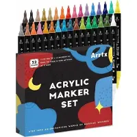 ARRTX - Acrylmarkers - Dual Tip Brush & Fine - Paint Brush Tip Markers - 32 kleuren