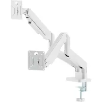 Gembird Full-motion dubbele monitorarm met gasveer, 17â-32'', wit