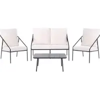 Beliani USTICA - Loungeset 4-zits - Zwart - Staal