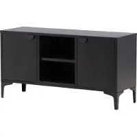Ebuy24 Piring TV-meubel 2 deuren, 2 planken zwart.