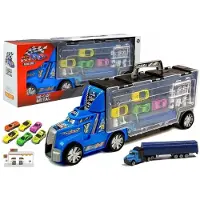 Lean Toys SpeelgoedSet Vrachtwagen - Vrachtwagen Met 6 auto's - Met Benzinestation