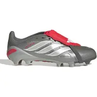 Adidas Predator League FT Gras Voetbalschoenen (FG) Kids Donkergrijs Wit Zilver Rood