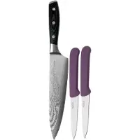 Eden Küchenmesser Classic Damast koksmes en groentemesjes, 9cm, set van 2