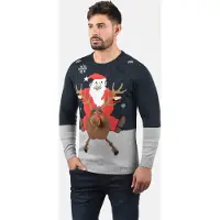 Blend Trui 'Rudolph' donkerblauw / grijs / rood / wit