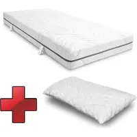 Sleezzz 7 Zonen visco-elastische matras Sleezzz Smart, 90 x 200 cm, hoogte 18 cm, stevigheid H3, met Air Memory foam + CloudComfort Basic gel-vlokken kussen, 40x80 cm
