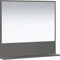 Ebuy24 Bad Spiegel Pure Bliss, antraciet, melamine. Afmetingen: ongeveer 80 x 74 x 14 cm (breedte x hoogte x diepte)