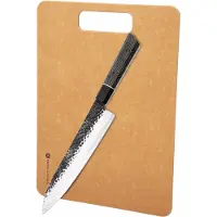 Eden kitchen knives Elements koksmes 20cm met wood fiber snijplank