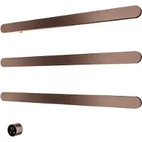 Hotbath &MORE set van 3 rails RASS80 SOFT SQUARE 80 cm met separate schakelaar Geborsteld Koper PVD (Exclusief inbouwdeel)