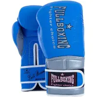 Fullboxing Master Leather Artificial Boxing Gloves Blauw 14 oz