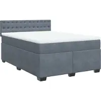 vidaXL Boxspring met matras fluweel donkergrijs 160x200 cm