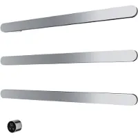 Hotbath &More RASS80 Rails Soft Square handoekwarmerset 80cm met 3 stangen en schakelaar chroom