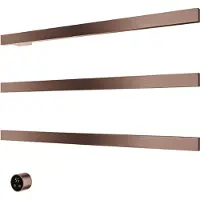 Hotbath &MORE set van 3 rails RAS80 SQUARE 80 cm met separate schakelaar Geborsteld Koper PVD (Exclusief inbouwdeel)