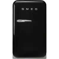 Smeg Koelkast Retro Vrijstaande ijskast Koelkast, Jaren 50, Enkeldeurs, Vrijstaand , Positie scharnier: Rechts, Zwart