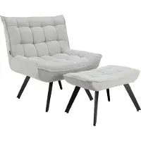 Notio Living Evan-Loungestoel - Lichtgrijs Stof