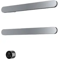 Hotbath &MORE set van 2 rails RASS50 SOFT SQUARE 50 cm met separate schakelaar Chroom (Exclusief inbouwdeel)