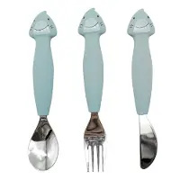 Trixie Baby 3-delige siliconen bestek - Mr. Shark