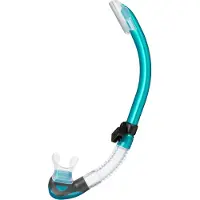 Tusa Platina II Hyperdry – Premium snorkel met Hyperdry-systeem en hypoallergene siliconen mondstuk – Oceaangroen/Transparant – SP-170 OG