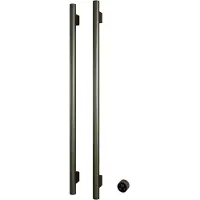 Hotbath &more set van 2 rails rarv135 round135 cm met separate schakelaar geborsteld nikkel