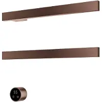 Hotbath Square radiator met 2 rails 50cm met aparte schakelaar en excl. inbouwelement geborsteld koper PVD