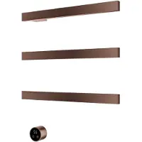 Hotbath Square radiator met 3 rails 50cm met aparte schakelaar en excl. inbouwelement geborsteld koper PVD