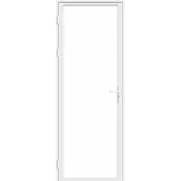 Vente-unique Omkeerbare deur van aluminium en gehard glas - H204 x B73 cm - Wit - LOXTON